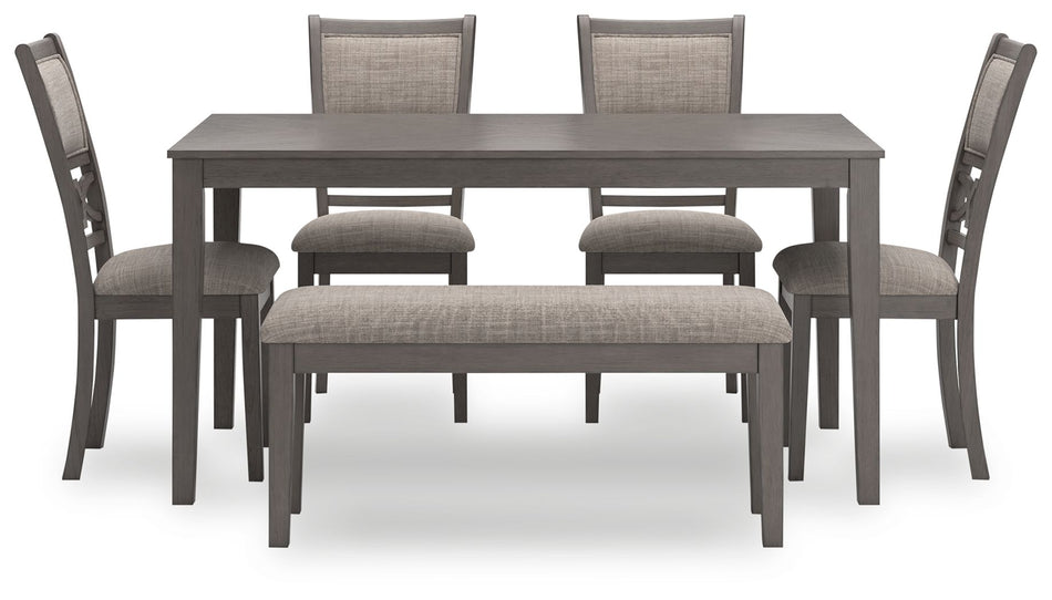 Wrenning - Dining Room Table Set (Set of 6) - Gray
