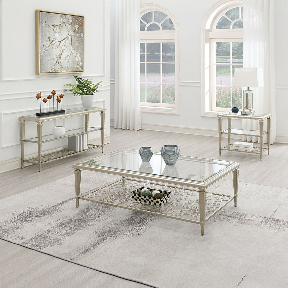 Zaba - Coffee Table - Glass Top & Silver