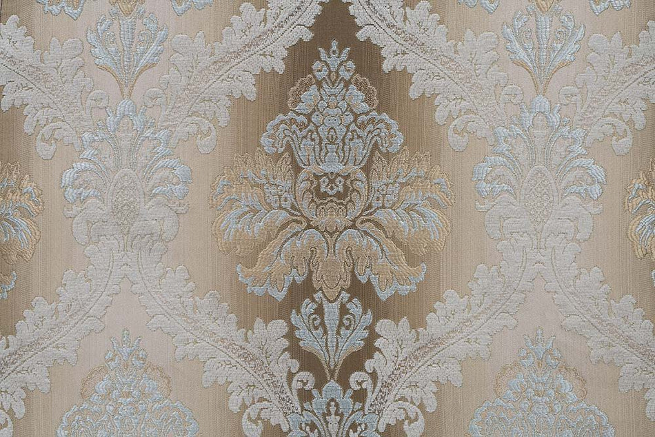 Sorina - Sofa With 7 Pillows - Velvet, Fabric & Antique Gold