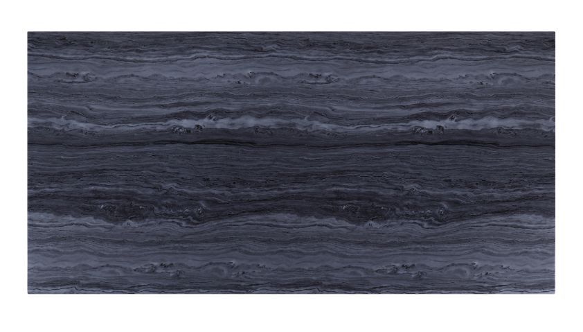 Nasir - Dining Table - Gray Printed Faux Marble Top & Mirrored Silver