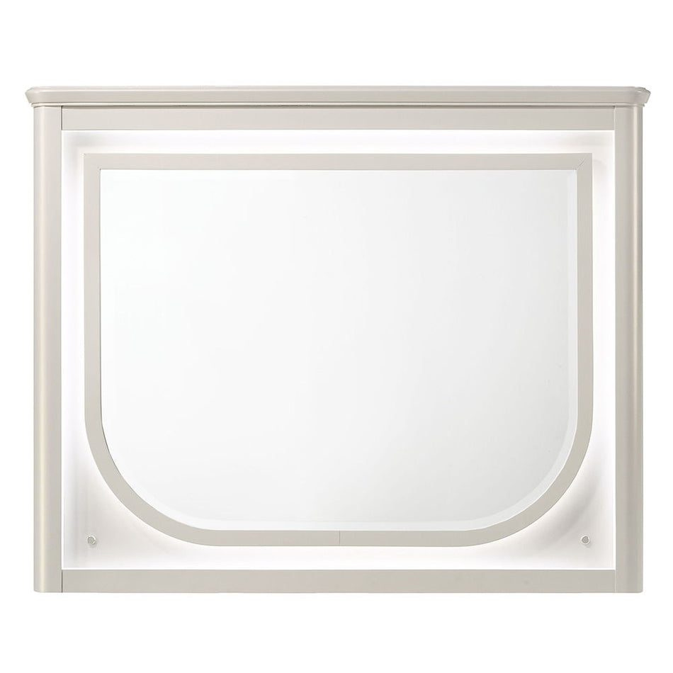 Laveda - Mirror With LED - Pearl White