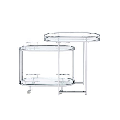 Piffo - Serving Cart Set - Clear Glass & Chrome