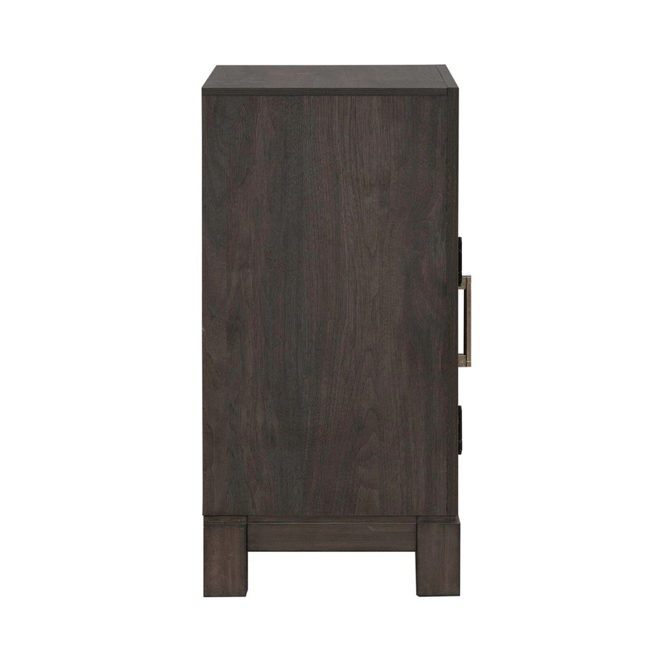 Modern Edge - Bedside Chest With Charging Station - Brown