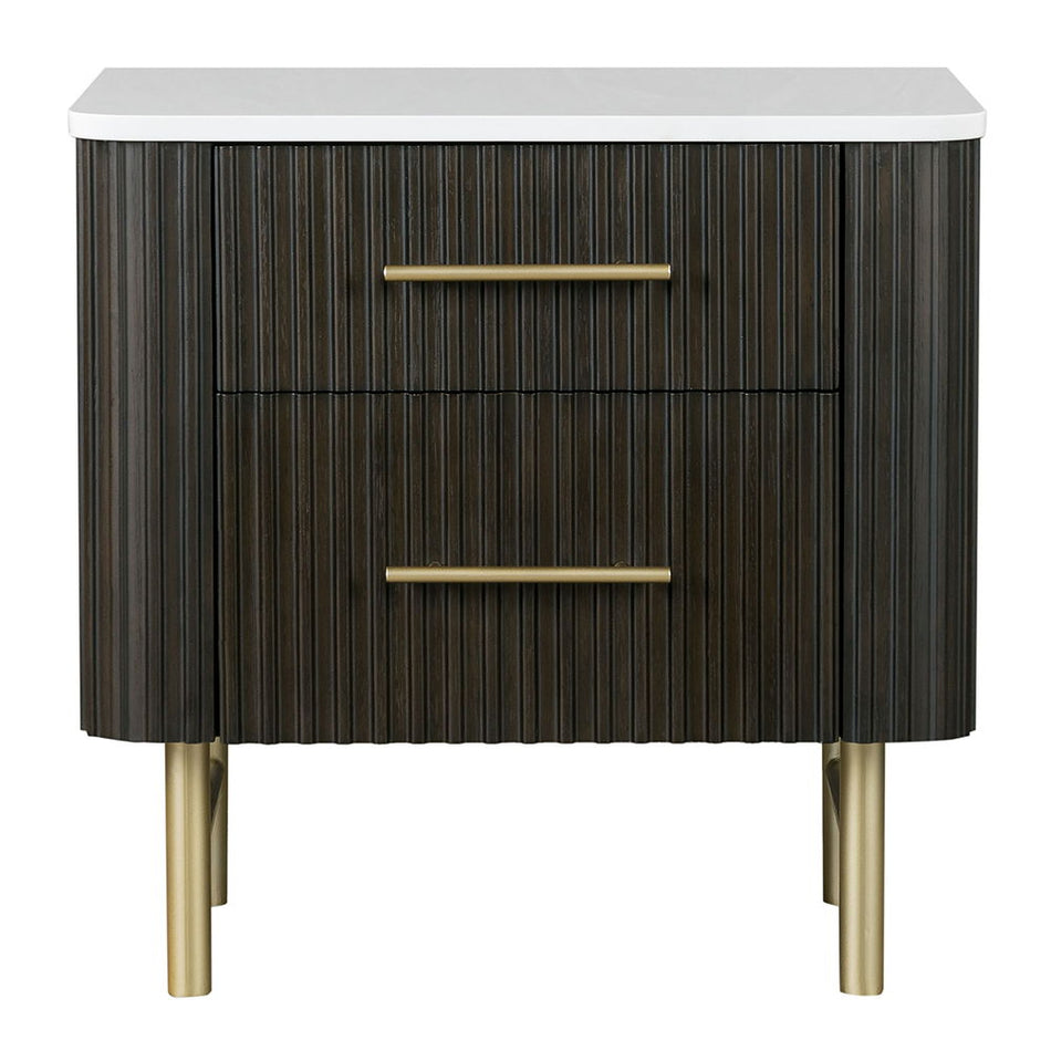 Clayten - Nightstand - Marble Top & Espresso