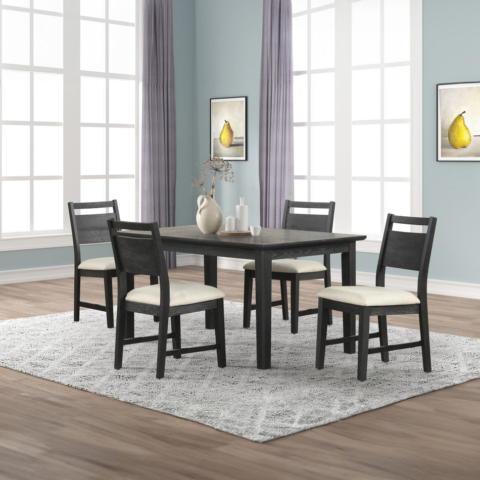 Sable Crest - 5 Piece Set (Rectangle Dining Table & 4 Chairs) - Black