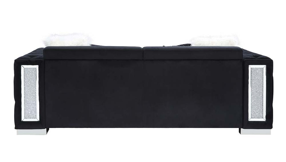 Trislar - Sofa With 4 Pillows (Same 52525) - Black Velvet