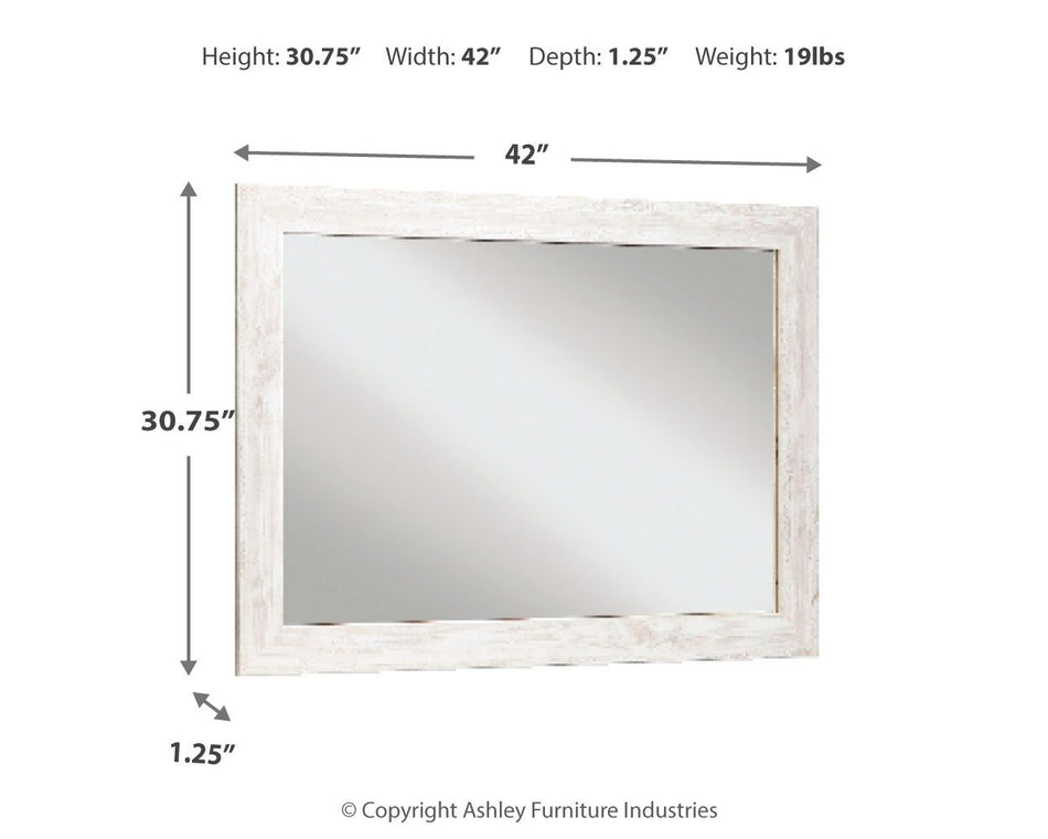 Paxberry - Bedroom Accent Mirror - Whitewash