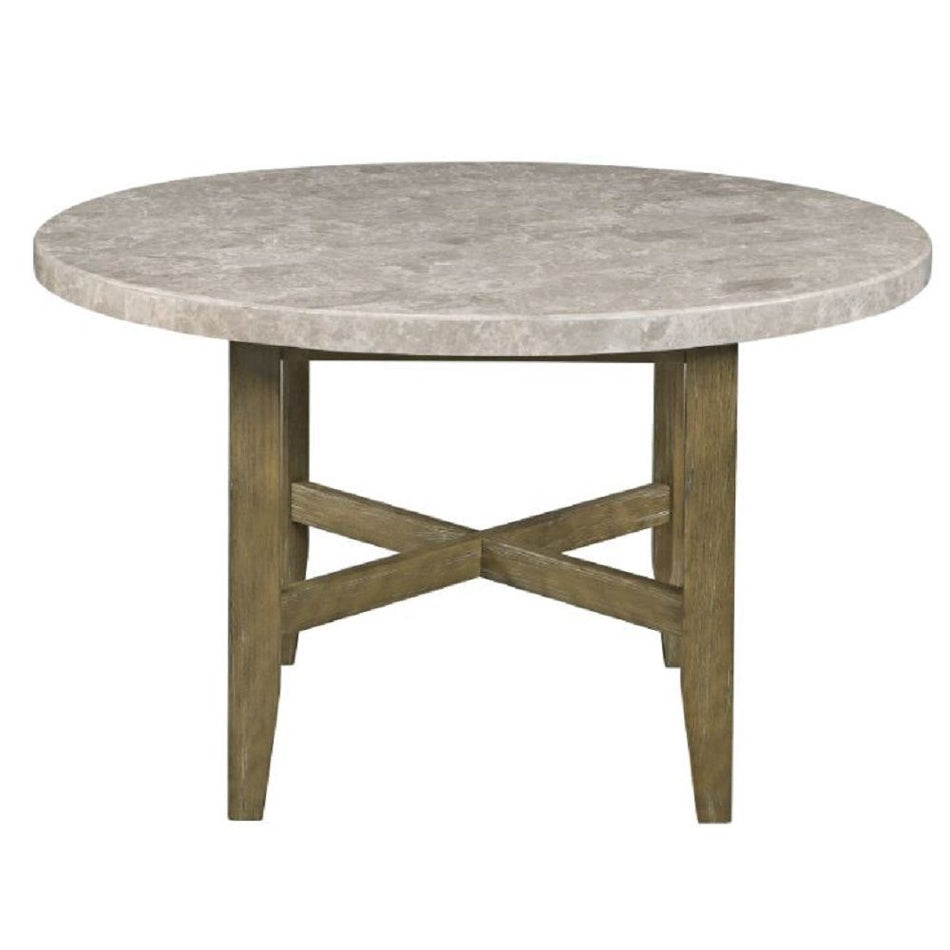 Karsen - Dining Table With Marble Top - Natural Marble Top & Rustic Oak