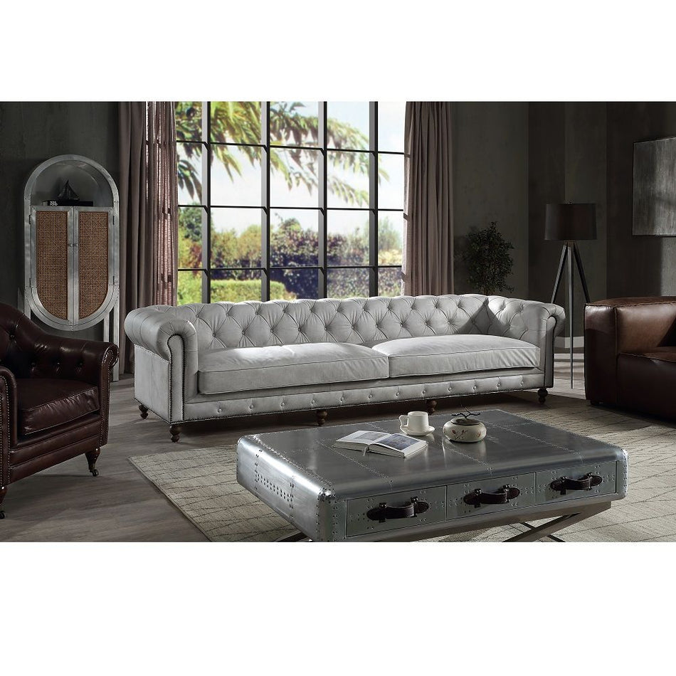 Ofer - Sofa - Vintage White Top Grain Leather