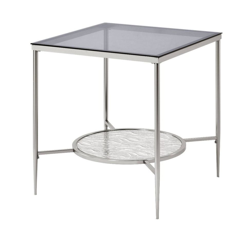 Adelrik - End Table - Glass & Chrome