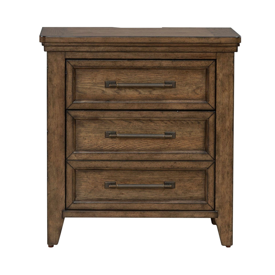 Carolina Park - Nightstand With Charging Station - Brown