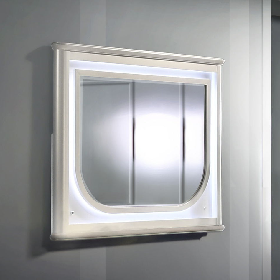 Laveda - Mirror With LED - Pearl White
