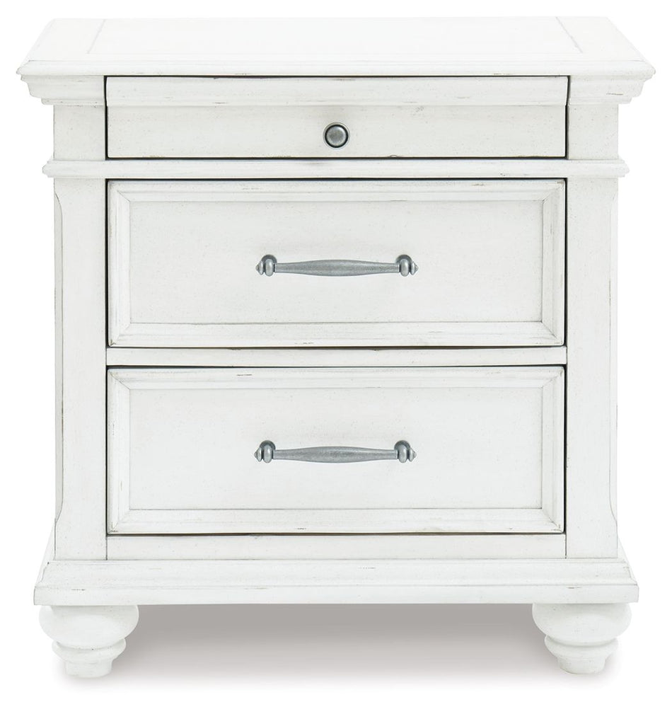 Kanwyn - Three Drawer Night Stand - Whitewash