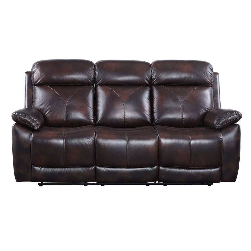 Perfiel - Motion Sofa - Two Tone Dark Brown Top Grain Leather