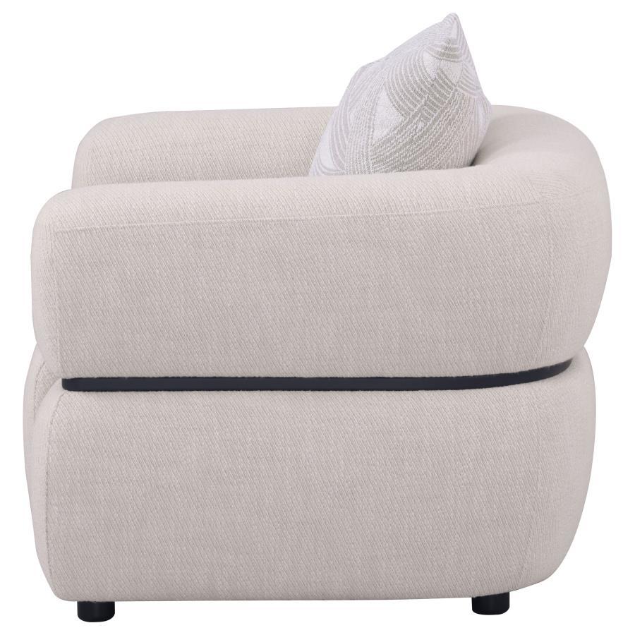 Jeanette - Fabric Upholstered Round Arm Accent Chair - Beige