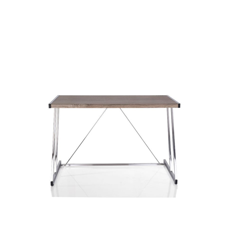 Finis - Writing Desk With USB - Weathered Oak & Chrome