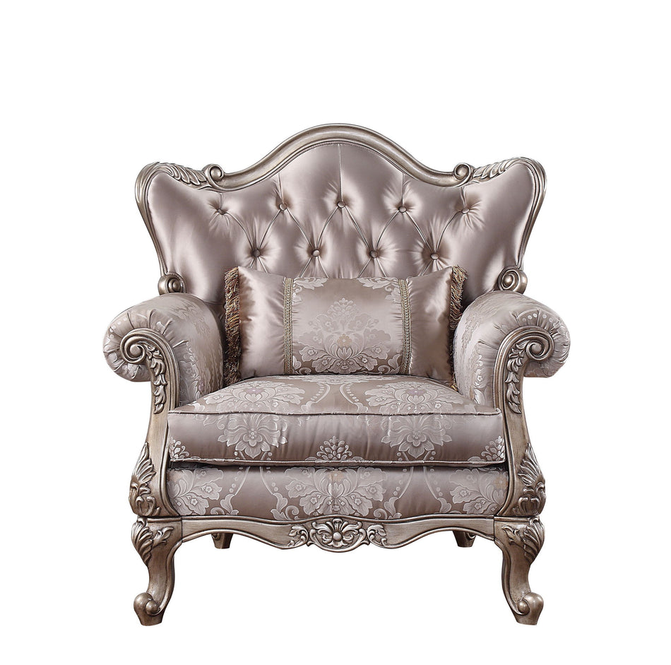 Jayceon - Chair With Pillow - Fabric & Champagne