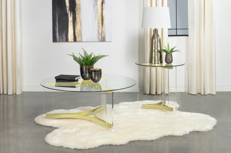 Janessa - Acrylic Coffee And End Table Set