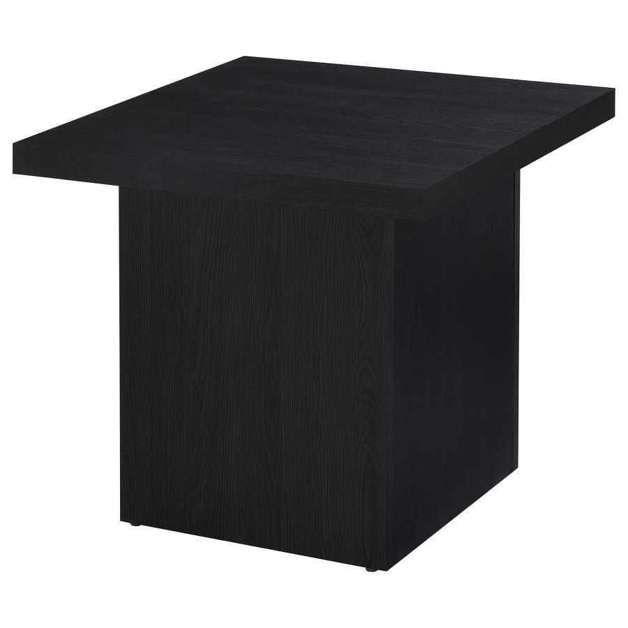 Devar - Square Engineered Laminate End Side Table - Black