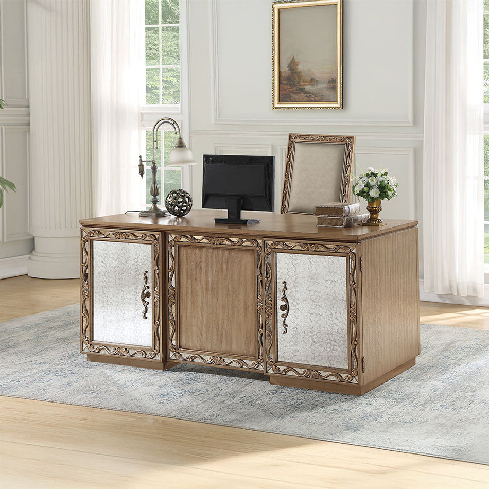 Orianne - Executive Writing Desk - Antique Gold