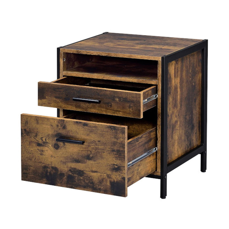 Juvanth - Nightstand - Rustic Oak & Black