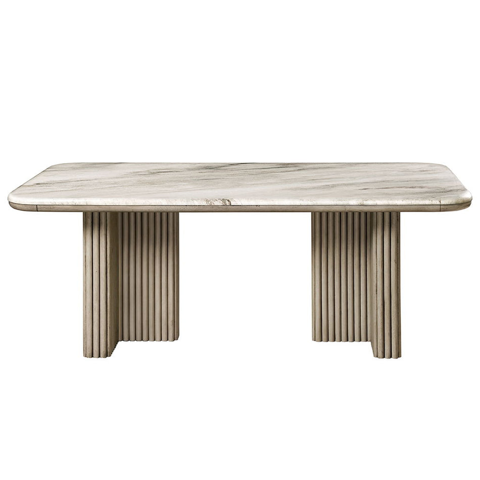 Charity - Dining Table - Natural Marble Top & Gray Oak