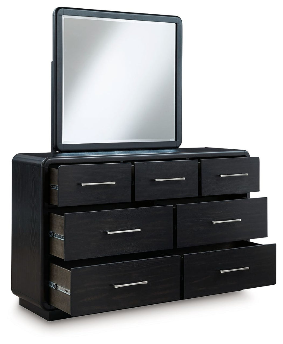 Rowanbeck - Dresser And Mirror - Black