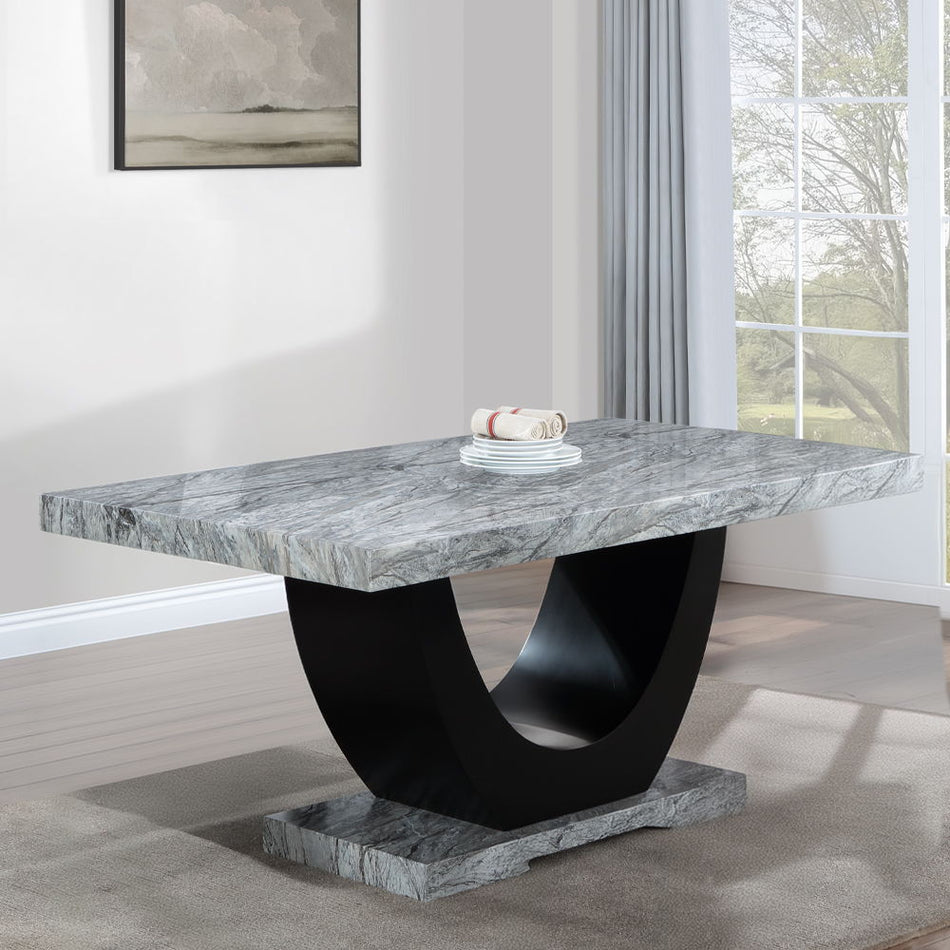 Caralin - Dining Table - Engineered Stone & Black