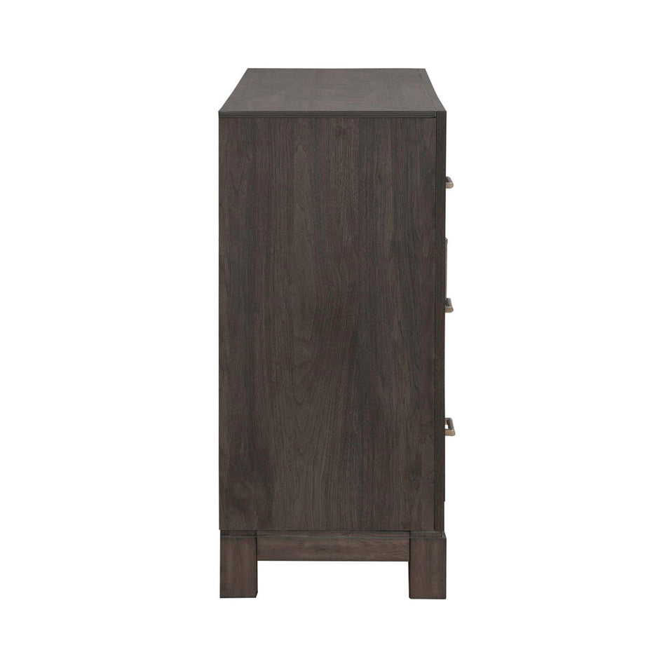 Modern Edge - 2 Door 6 Drawer Dresser - Brown