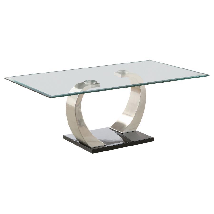 Pruitt - Glass Top Metal Base Table