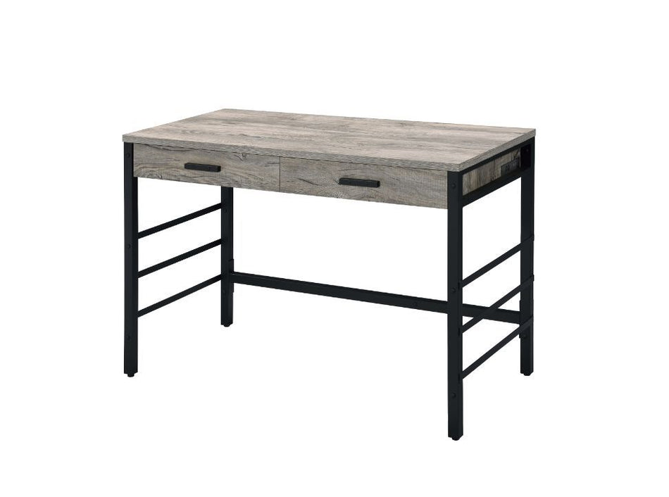 Disho - Writing Desk With USB - Light Weathered Oak & Black