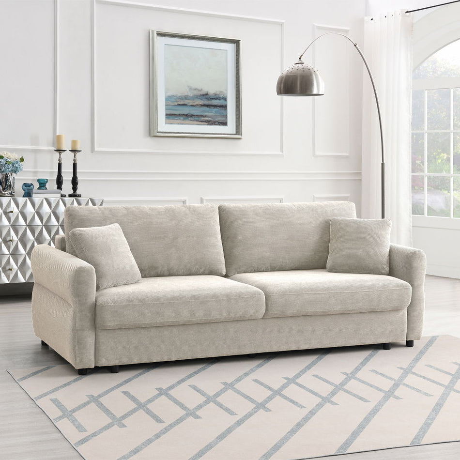 Haran - Sofa With Sleeper - Beige Fabric