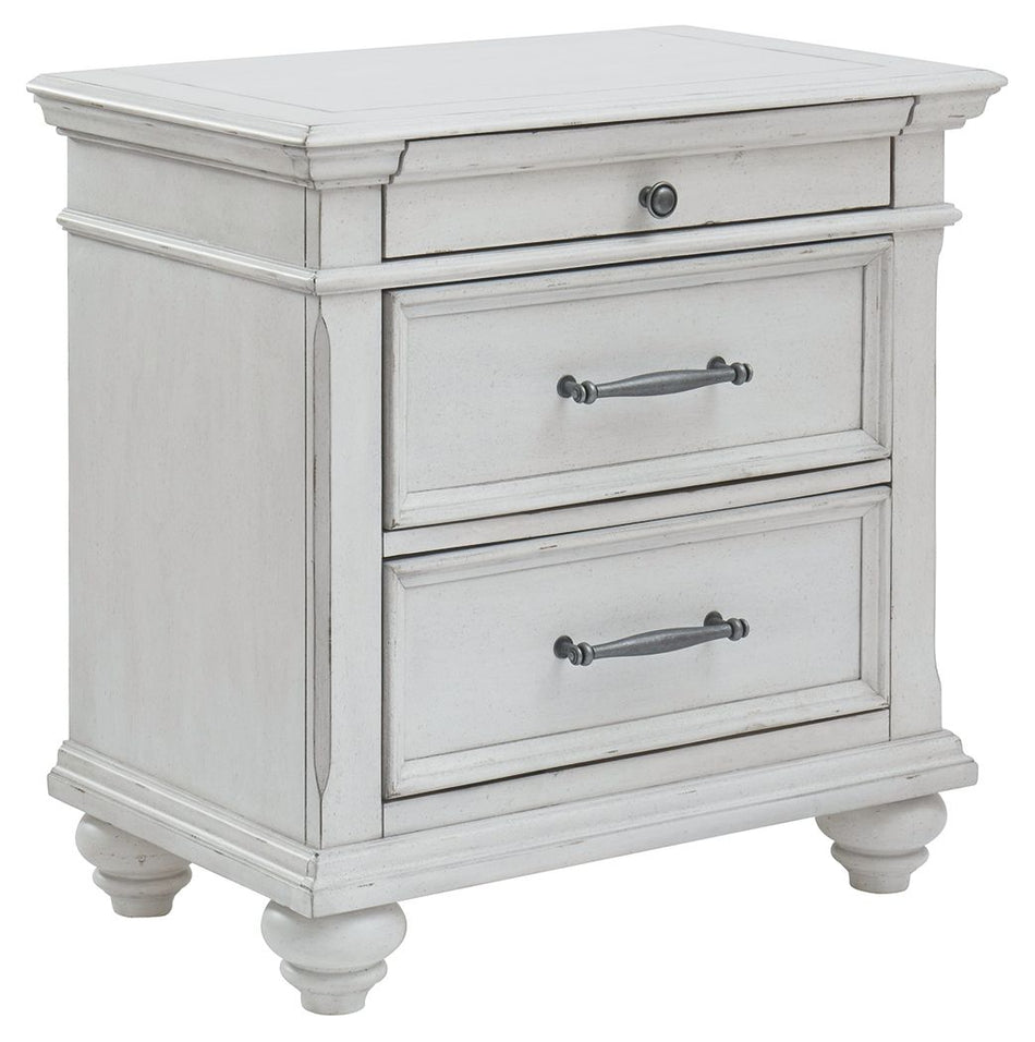 Kanwyn - Three Drawer Night Stand - Whitewash