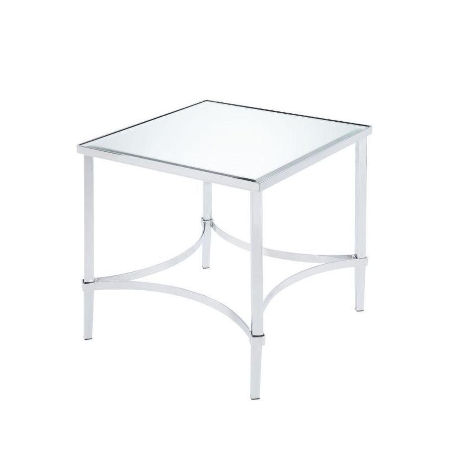 Petunia - End Table - Mirrored & Chrome