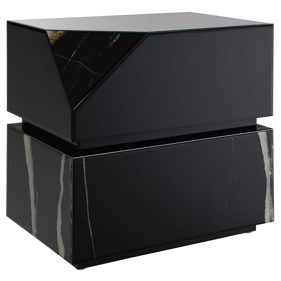 Drisana - End Table - Black Mirrored
