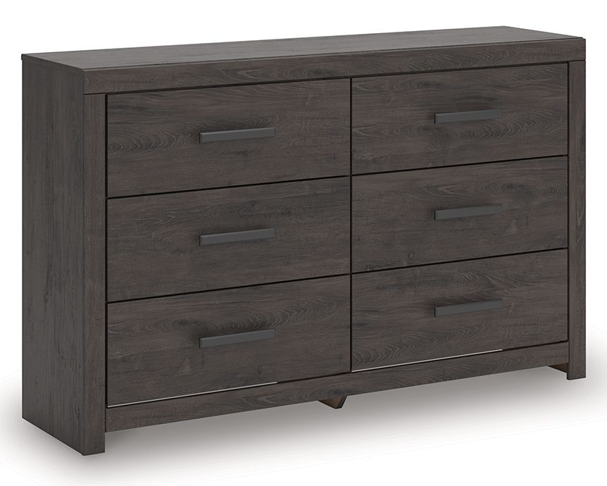 Prendonea - Six Drawer Dresser - Charcoal