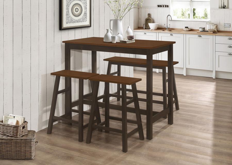 Connie - 4 Piece Counter Height Set - Chestnut And Dark Brown
