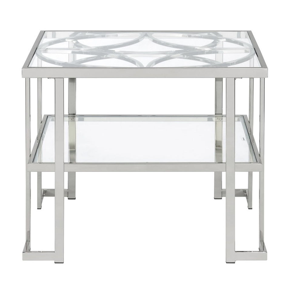 Kalan - End Table - Glass & Silver