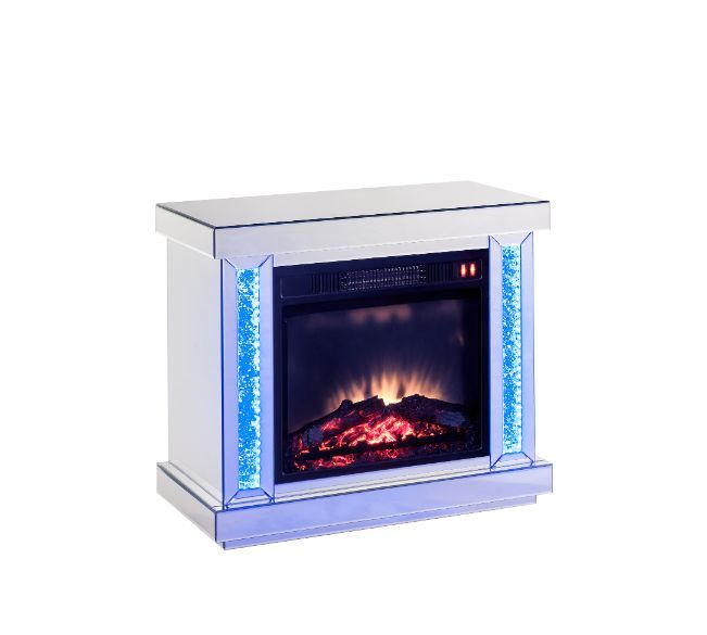 Noralie - Chimenea - Led, Espejo y Diamantes Falsos