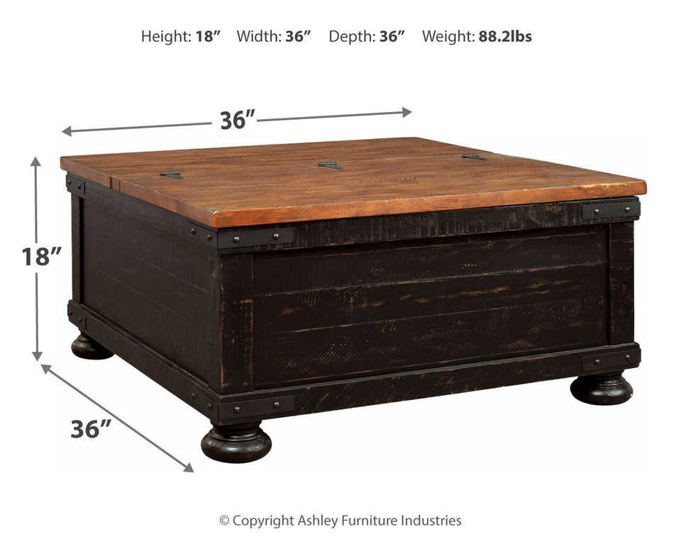 Mesa de cóctel elevable Valebeck - Negra/Marrón