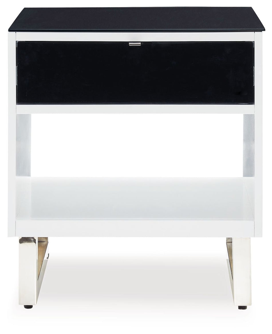 Mesa auxiliar rectangular Gardoni - Blanca/Negra
