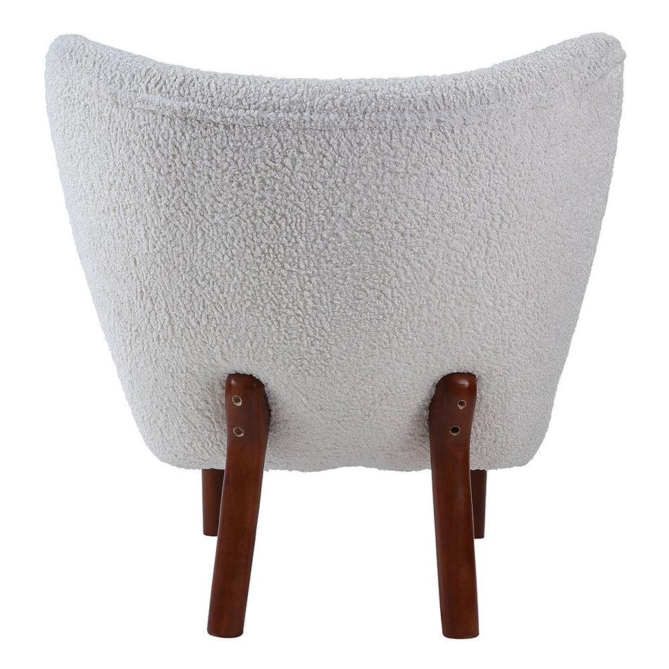 Zusud - Silla decorativa - Sherpa de peluche blanca