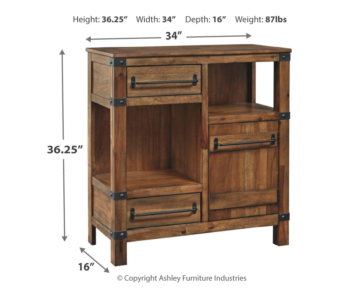 Roybeck - Marrón claro / Bronce - Mueble auxiliar