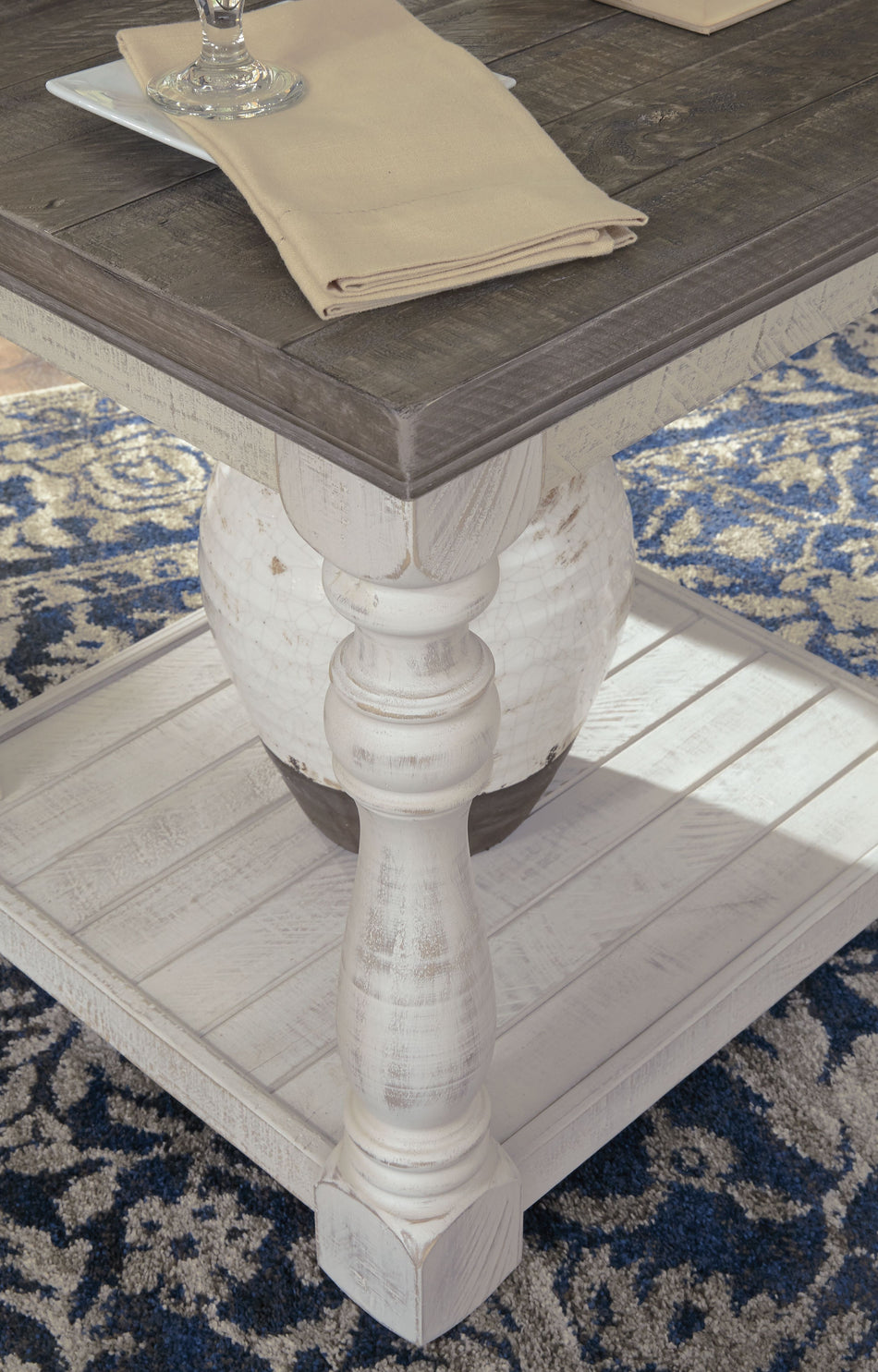 Havalance - Mesa auxiliar rectangular gris/blanca