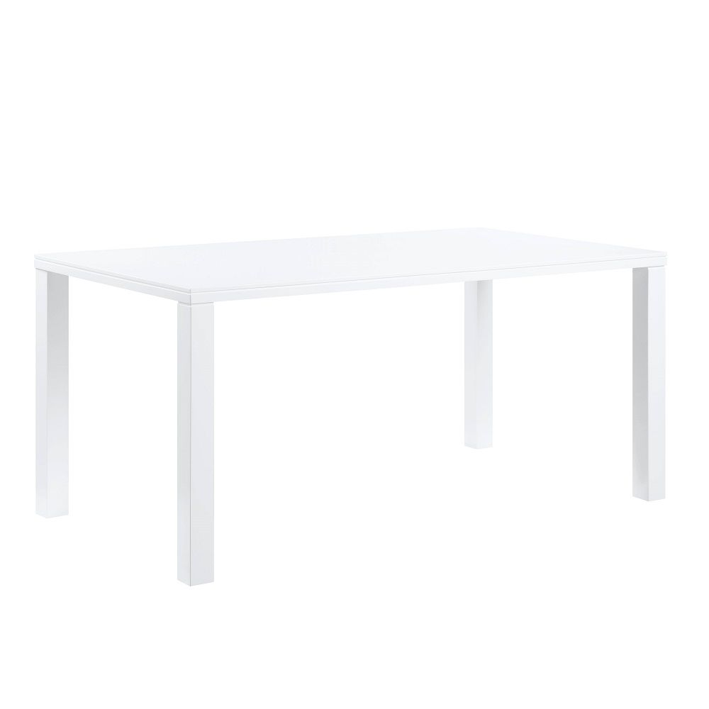 Mesa de comedor Pagan con acabado blanco de alto brillo