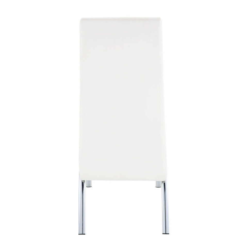 Pervis - Side Chair (Set of 2) - White Synthetic Leather & Chrome