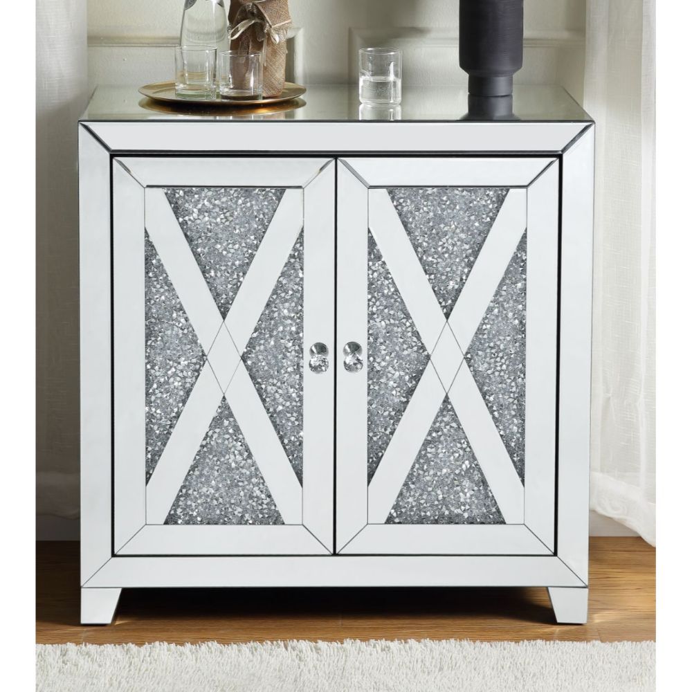 Noralie - Mesa auxiliar - Plata perlada - Madera