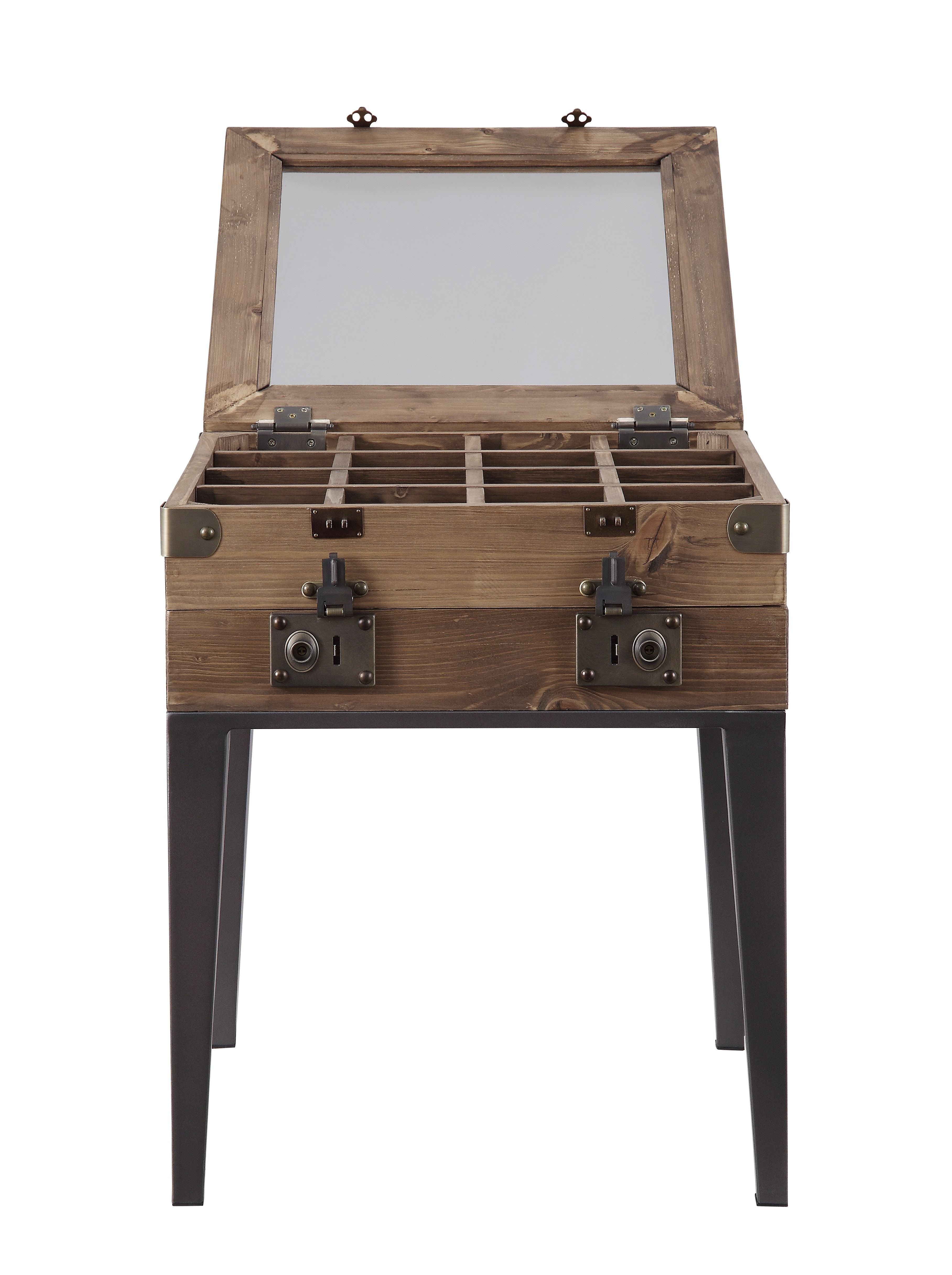 Mesa auxiliar Kolin en roble rústico y gris mate
