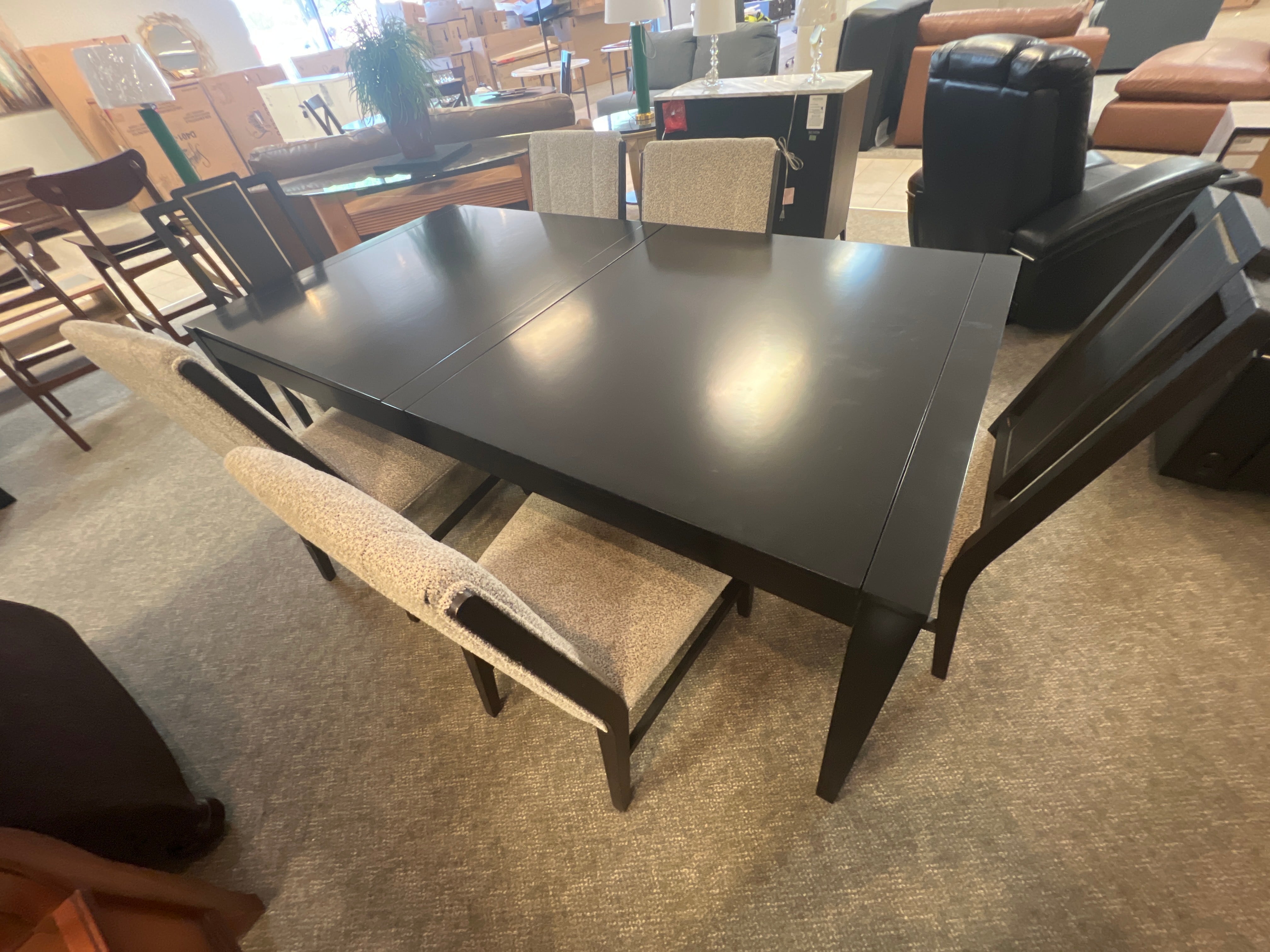 Black Table and Six Chair set