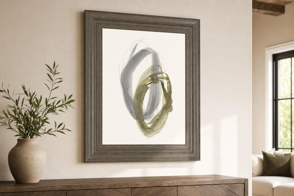 22x26 Neutral Rounds II By Jennifer Goldberger - Dark Gray